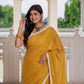 Mustard saree with tussells