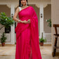 Rani pink saree with tussels