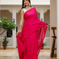 Rani pink saree with tussels