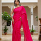 Rani pink saree with tussels