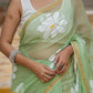 Green HandPainted pure Kota Doria saree