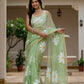 Green HandPainted pure Kota Doria saree