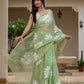 Green HandPainted pure Kota Doria saree