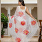 White HandPainted pure Kota Doria saree