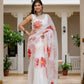 White HandPainted pure Kota Doria saree