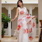 White HandPainted pure Kota Doria saree