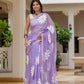 Lilac HandPainted pure Kota Doria saree