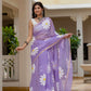 Lilac HandPainted pure Kota Doria saree