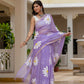 Lilac HandPainted pure Kota Doria saree