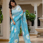Sky blue HandPainted pure Kota Doria saree