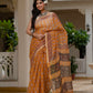 Yellow Bagh Printed Hand Block Kota Doria Saree