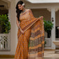 Yellow Bagh Printed Hand Block Kota Doria Saree