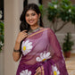 Wine HandPainted pure Kota Doria saree