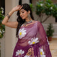 Wine HandPainted pure Kota Doria saree