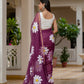 Wine HandPainted pure Kota Doria saree