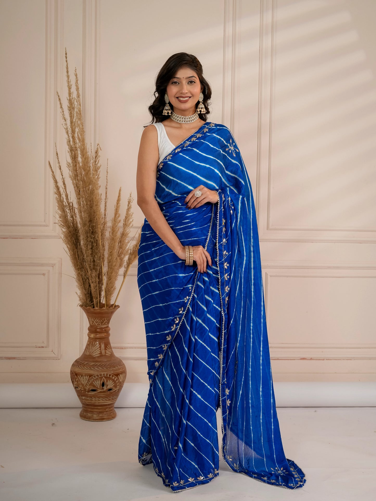 Royal blue lehriya