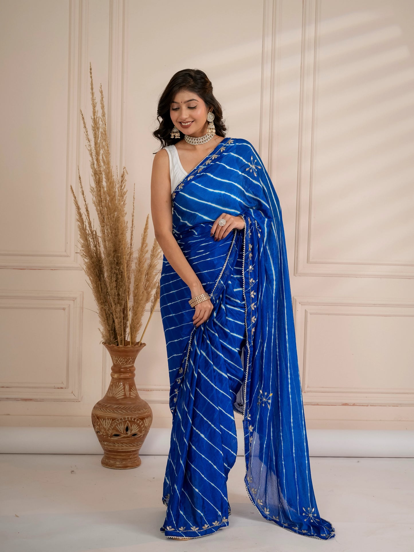 Royal blue lehriya
