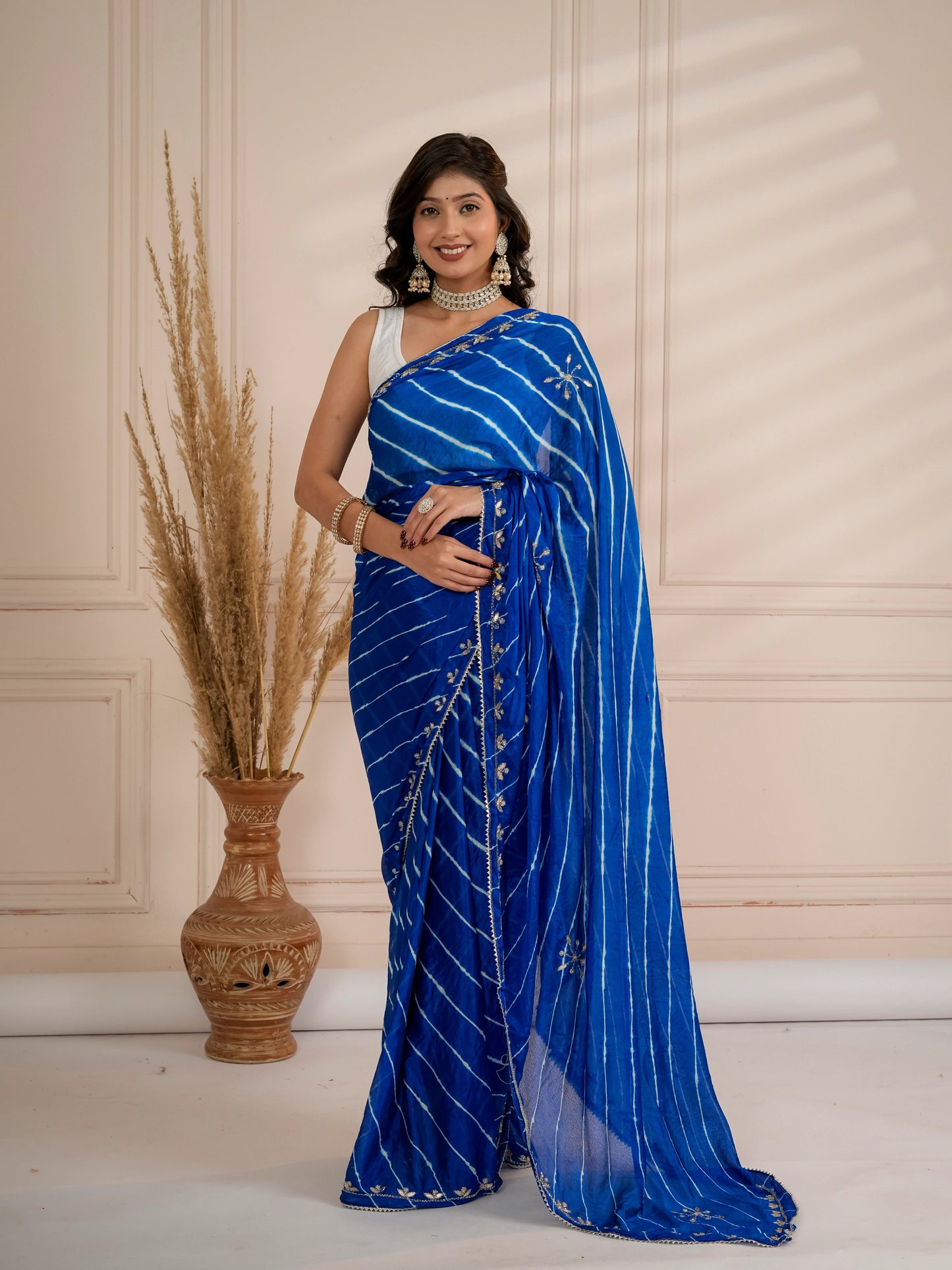 Royal blue lehriya
