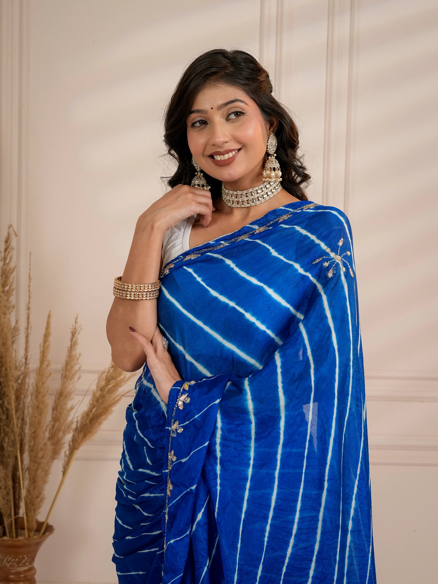 Royal blue lehriya