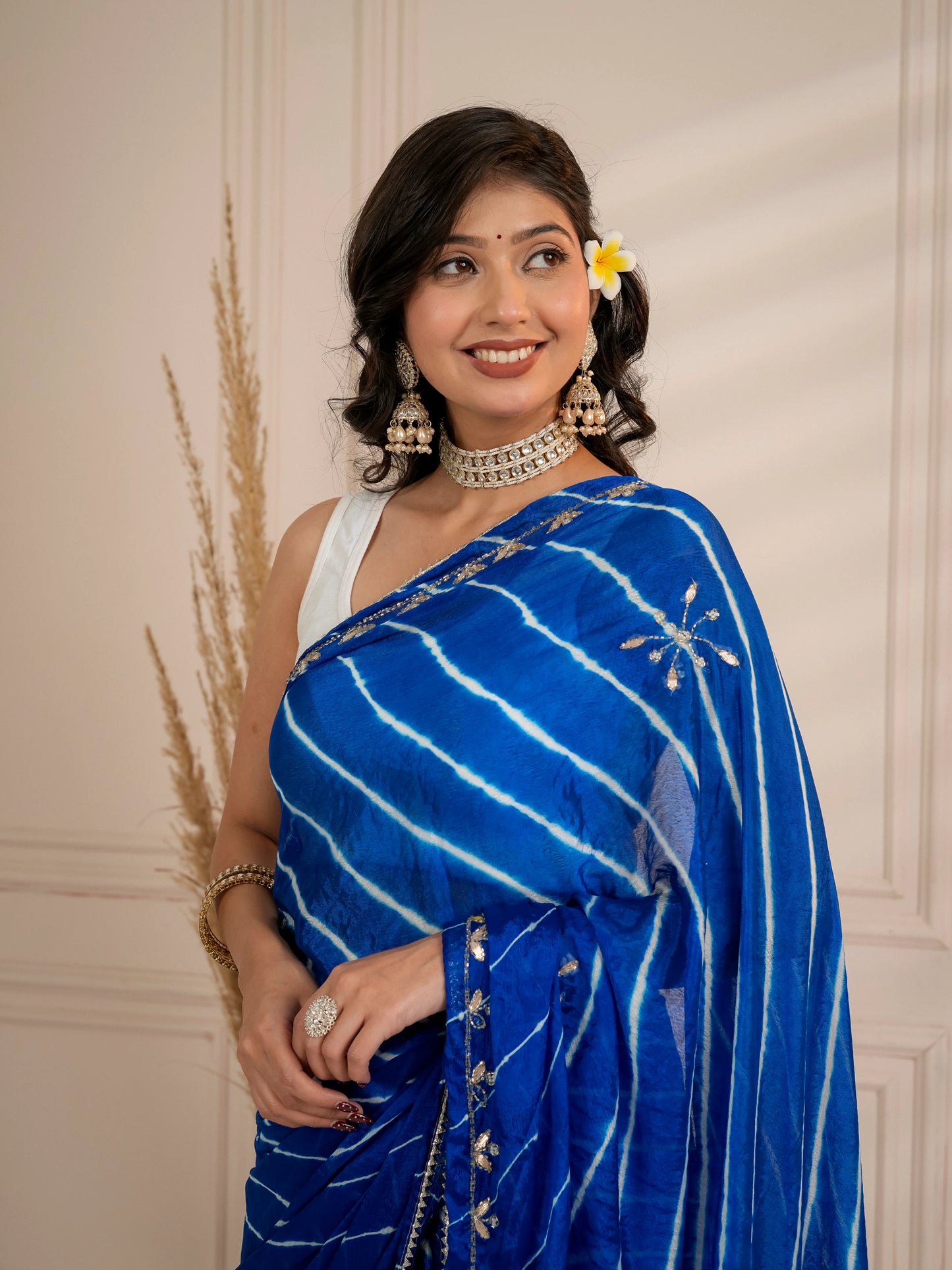 Royal blue lehriya