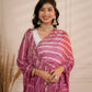 Mauve lehriya with hand work
