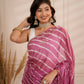 Mauve lehriya with hand work