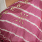 Mauve lehriya with hand work