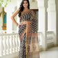 Bagru Black Booti Printed Hand Block Kota Doria Saree