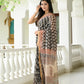 Bagru Black Booti Printed Hand Block Kota Doria Saree