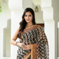 Bagru Black Booti Printed Hand Block Kota Doria Saree