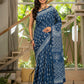 Indigo bootie pure mul saree