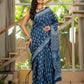 Indigo bootie pure mul saree