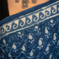 Indigo bootie pure mul saree
