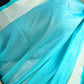 Turquoise color kota silk saree with golden border