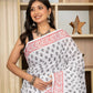 White bootie pure mul saree