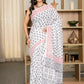 White bootie pure mul saree