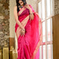 Magenta pink color kota silk saree with heavy golden zari border