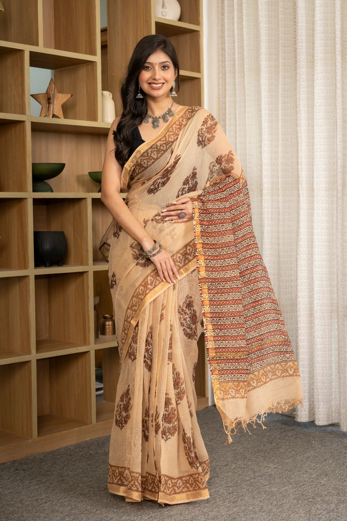 Bagru boota pure kota doriya saree