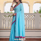 Sky Blue Pure Mul Cotton Saree