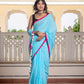 Sky Blue Pure Mul Cotton Saree