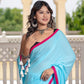 Sky Blue Pure Mul Cotton Saree
