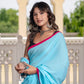 Sky Blue Pure Mul Cotton Saree