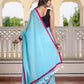 Sky Blue Pure Mul Cotton Saree