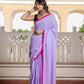 Light Purple Pure Mul Cotton Saree