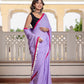 Light Purple Pure Mul Cotton Saree