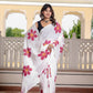 White Hand Printed Pure Mul Cotton Saree
