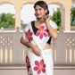 White Hand Printed Pure Mul Cotton Saree