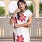 White Hand Printed Pure Mul Cotton Saree