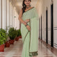 Light Green Pure Mul Cotton Saree