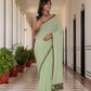 Light Green Pure Mul Cotton Saree